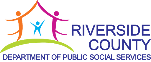 Riverside County Department of Public Social Services logo with three stylized figures forming a house.