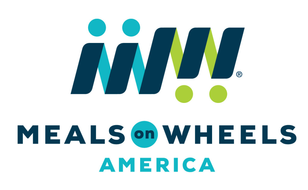 Meals on Wheels America logo with stylized "M" and "W" in blue and green above the organization’s name.