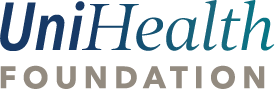 UniHealth Foundation logo with "UniHealth" in blue and teal, and "Foundation" in gray below.